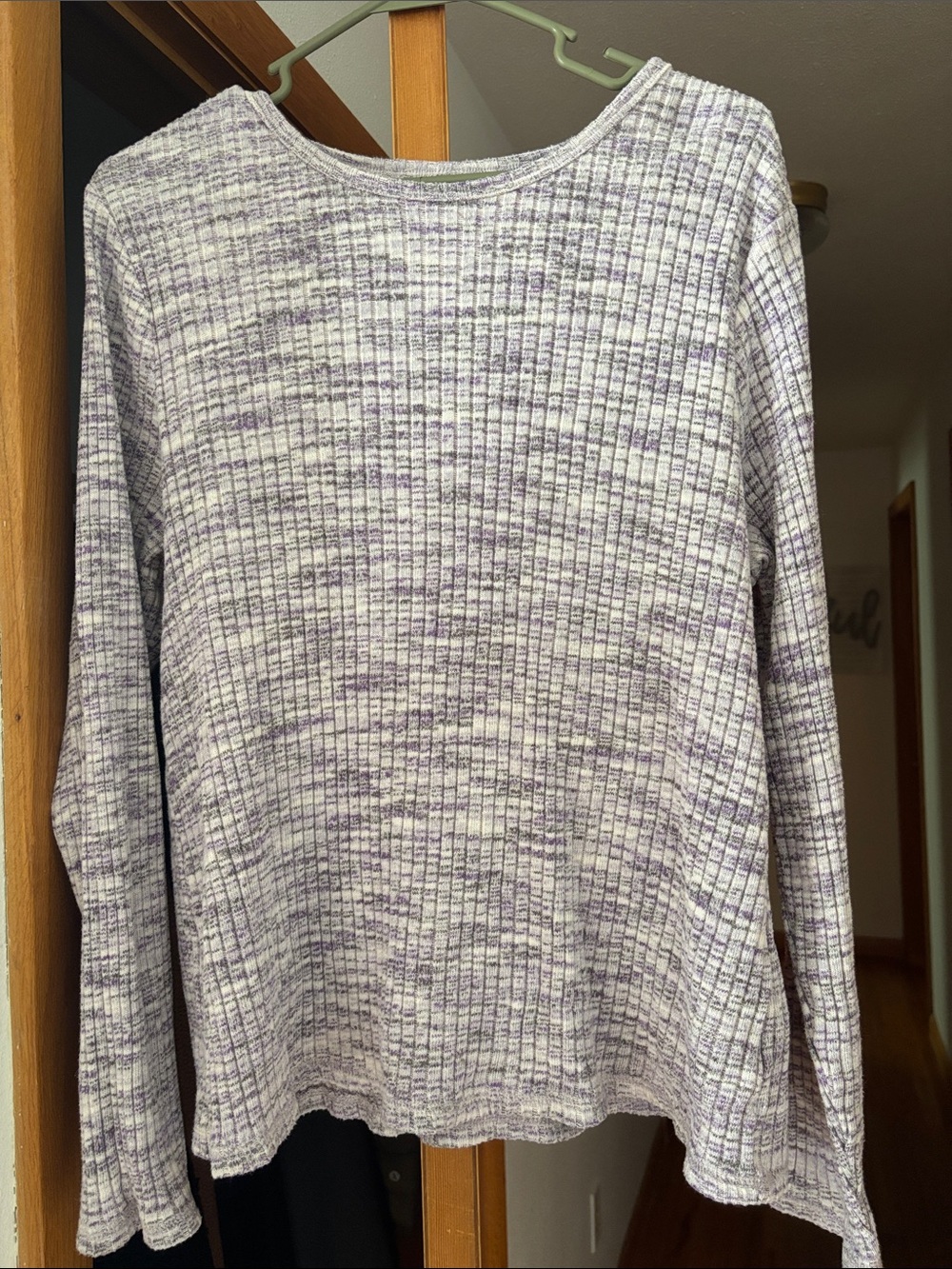 Old Navy Lavender Marled Ribbed Crewneck Sweater